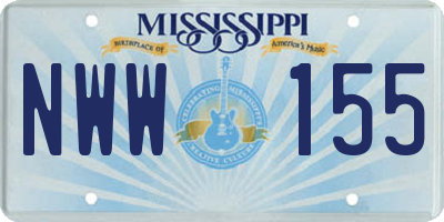 MS license plate NWW155