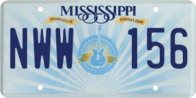 MS license plate NWW156