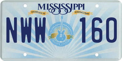 MS license plate NWW160