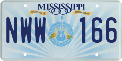MS license plate NWW166