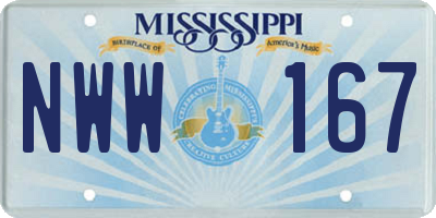 MS license plate NWW167