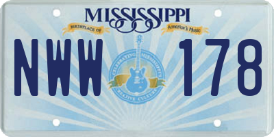 MS license plate NWW178