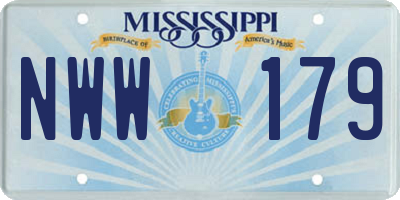 MS license plate NWW179