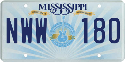 MS license plate NWW180