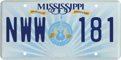 MS license plate NWW181