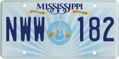 MS license plate NWW182