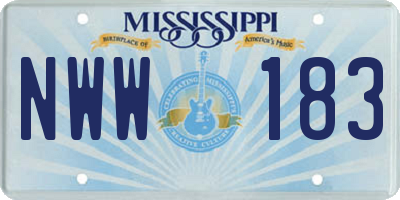 MS license plate NWW183