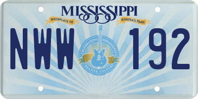 MS license plate NWW192