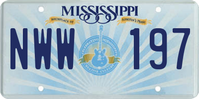MS license plate NWW197