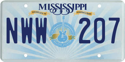 MS license plate NWW207