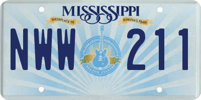 MS license plate NWW211
