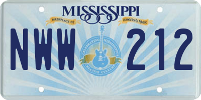 MS license plate NWW212