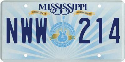 MS license plate NWW214