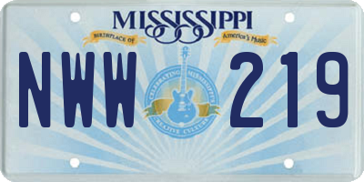 MS license plate NWW219