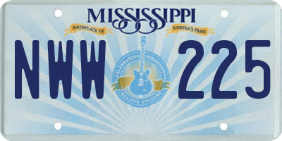 MS license plate NWW225