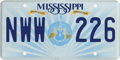 MS license plate NWW226