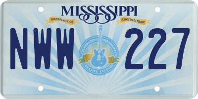 MS license plate NWW227