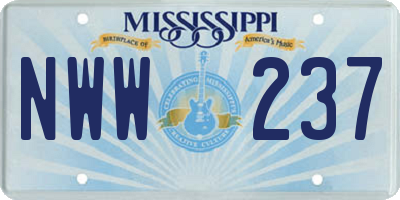 MS license plate NWW237