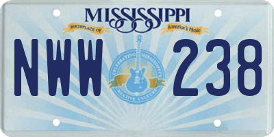 MS license plate NWW238