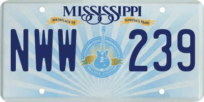 MS license plate NWW239