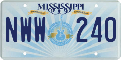 MS license plate NWW240
