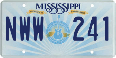 MS license plate NWW241