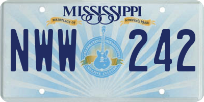 MS license plate NWW242