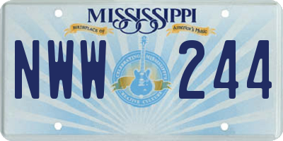 MS license plate NWW244