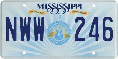 MS license plate NWW246