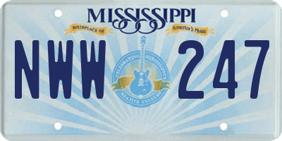 MS license plate NWW247