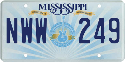 MS license plate NWW249