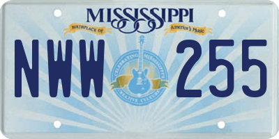 MS license plate NWW255