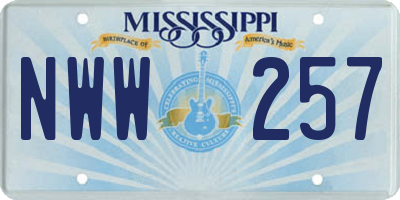 MS license plate NWW257