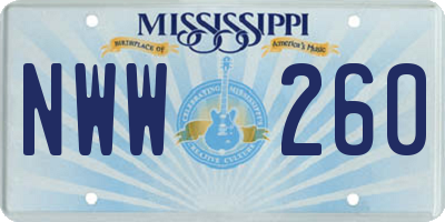 MS license plate NWW260