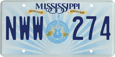 MS license plate NWW274