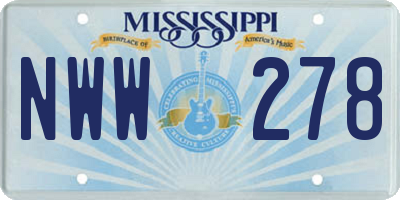 MS license plate NWW278