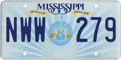 MS license plate NWW279