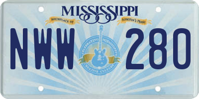 MS license plate NWW280