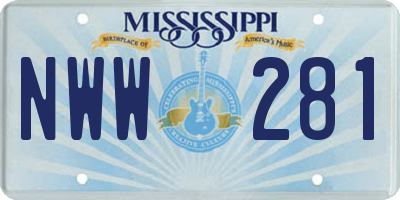 MS license plate NWW281