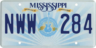 MS license plate NWW284