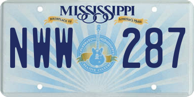 MS license plate NWW287