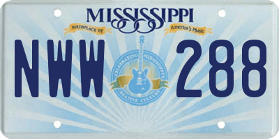 MS license plate NWW288