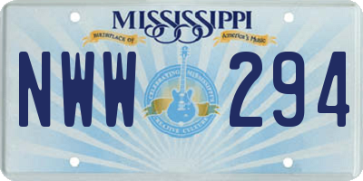 MS license plate NWW294