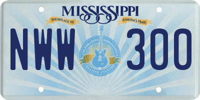 MS license plate NWW300