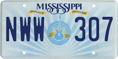 MS license plate NWW307