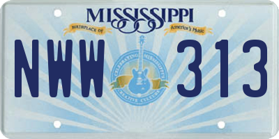 MS license plate NWW313