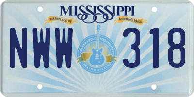 MS license plate NWW318