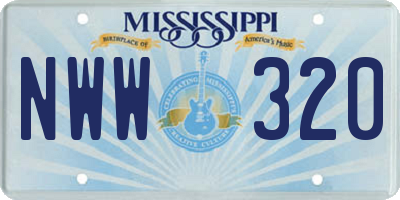 MS license plate NWW320