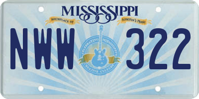 MS license plate NWW322