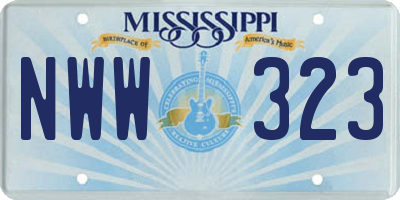 MS license plate NWW323